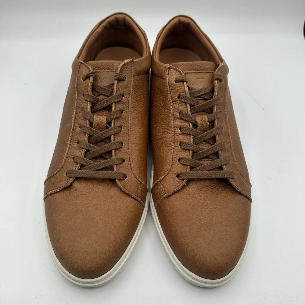 Allen Edmonds Courtside Sneakers Mens 14 D Walnut Brown Leather Lace-Up Shoes‎